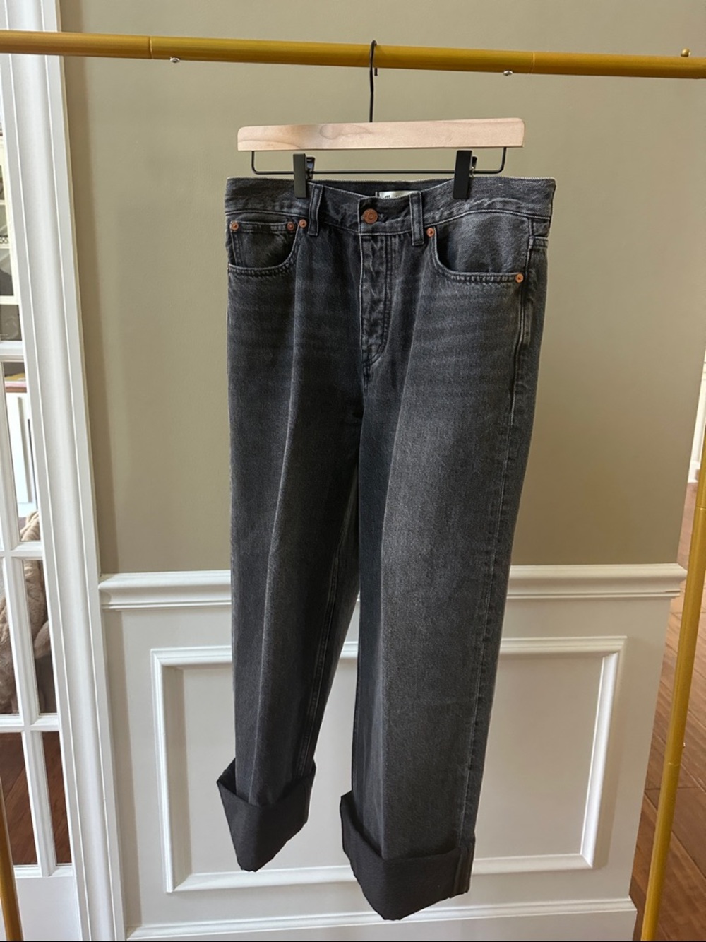 Madewell Washed Black Straight Jeans